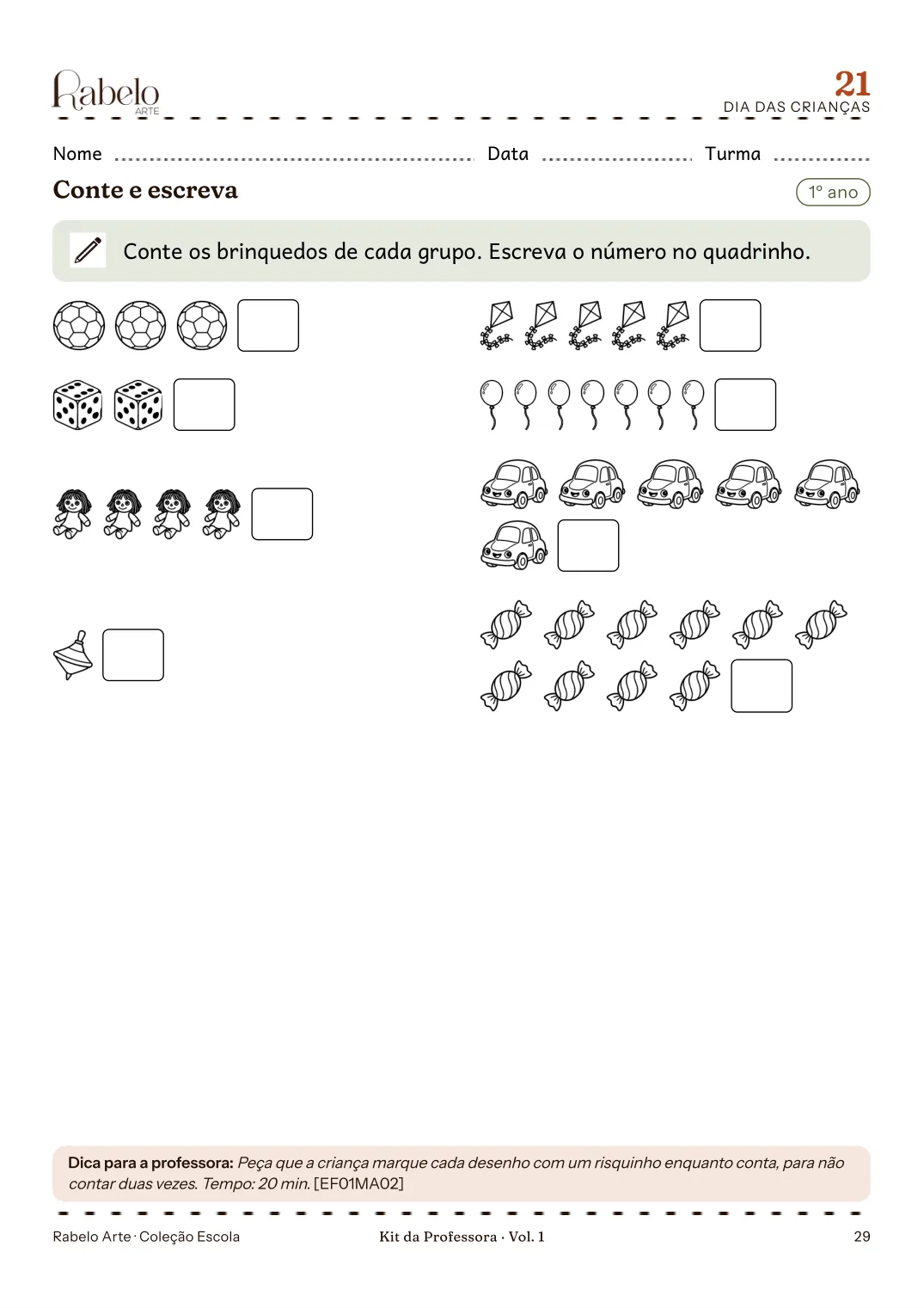 Atividade conte e escreva